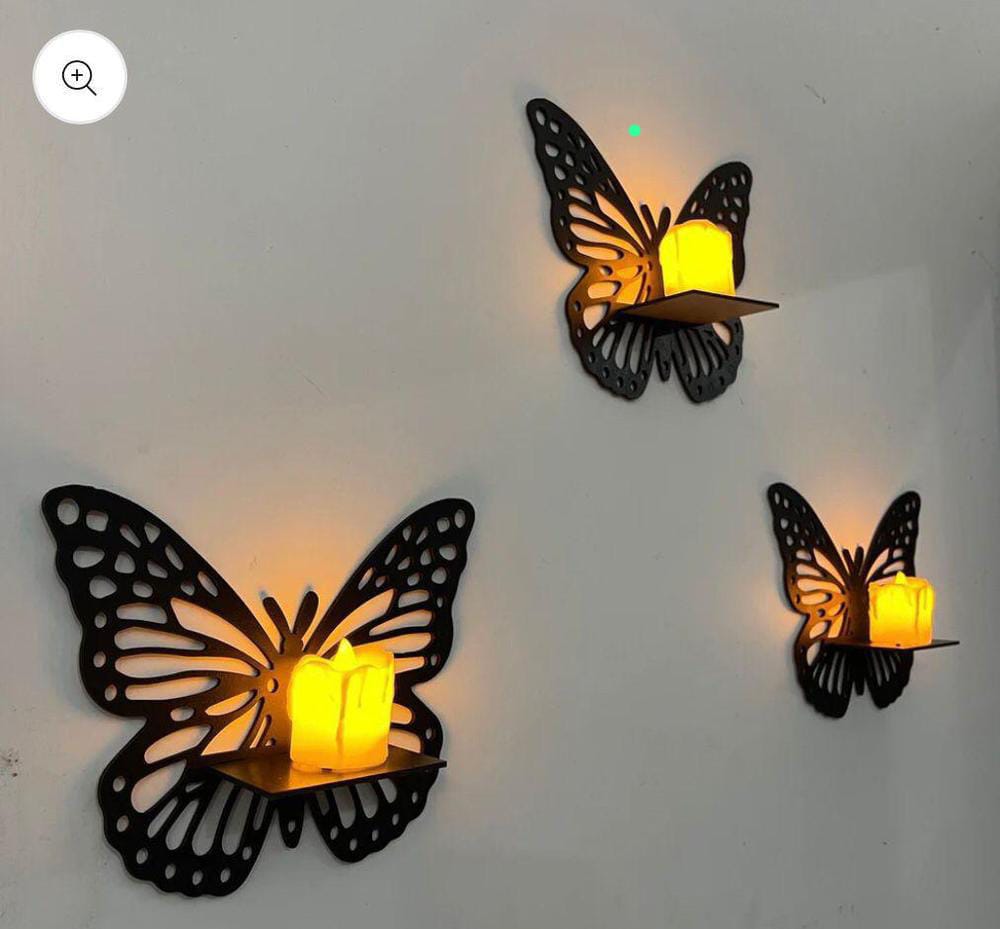 MDF Wall Decoration Butterfly, Pack of 3